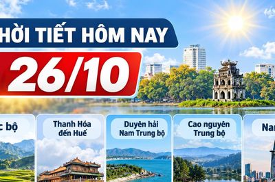 Thời tiết hôm nay 26/10: Bắc bộ ngày nắng, Trung bộ có mưa rào