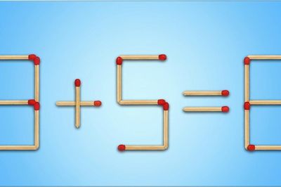 Di chuyển 1 que diêm để phép tính 3 + 5 = 6 thành đúng, bạn giải được không?