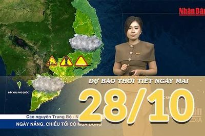 [Video] Dự báo thời tiết đêm nay và ngày mai 28/10/2026: Mưa lớn bao trùm nhiều nơi ở Trung Bộ,