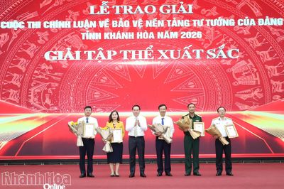 Trao giải Cuộc thi chính luận về bảo vệ nền tảng tư tưởng của Đảng tỉnh Khánh Hòa năm 2026 và tập huấn, diễn tập công tác 35