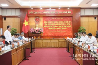 Đoàn công tác của Ban Chỉ đạo, Tổ Biên tập tổng kết thực hiện Nghị quyết số 16-NQ/TW của Bộ Chính trị làm việc với Thường trực Tỉnh ủy