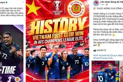 AFC ngợi khen, VFF thưởng lớn Công an Hà Nội FC sau trận thắng lịch sử tại C1 châu Á