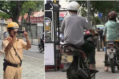Hàng trăm xe máy đi trên vỉa hè bị ghi hình xử phạt tại TPHCM