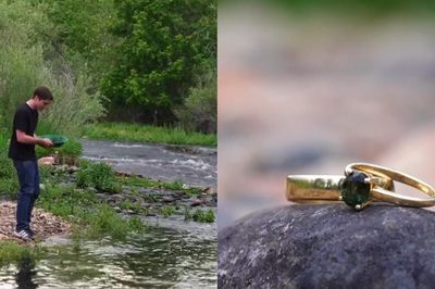 Đãi vàng dưới sông làm nhẫn, chàng trai khiến bạn gái bật khóc khi cầu hôn