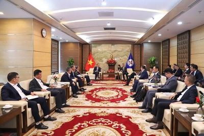 Lãnh đạo EVN làm việc với các đối tác nước ngoài