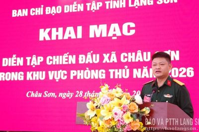 Khai mạc diễn tập chiến đấu xã Châu Sơn trong khu vực phòng thủ năm 2026