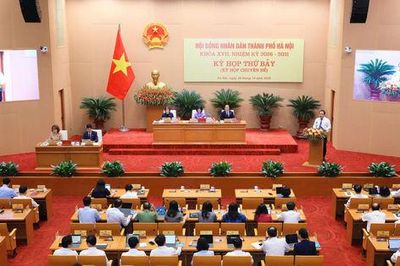 Toàn cảnh phiên khai mạc kỳ họp thứ bảy, HĐND thành phố Hà Nội