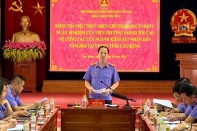 Đoàn kiểm tra số 4 VKSND tối cao làm việc tại VKSND tỉnh Cao Bằng