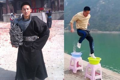 Võ sư Trung Quốc luyện khinh công như truyện Kim Dung, lập kỷ lục thế giới