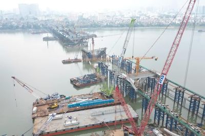 [Ảnh] Toàn cảnh cầu Trần Hưng Đạo sau 1 năm thi công