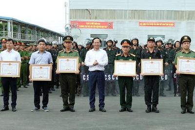Bắc Ninh diễn tập phương án bảo đảm an ninh công nhân