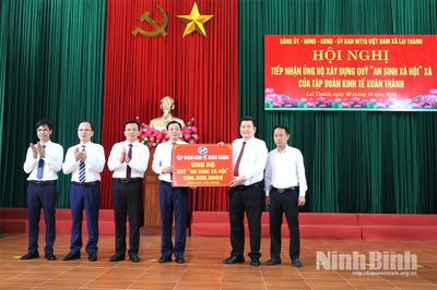 Tập đoàn Kinh tế Xuân Thành ủng hộ Quỹ “An sinh xã hội” xã Lai Thành 500 triệu đồng