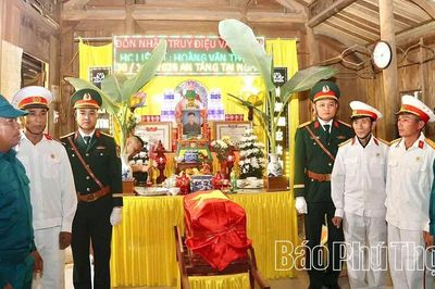 Xã Sơn Lương đón nhận, truy điệu và an táng hài cốt liệt sĩ Hoàng Văn Thịnh