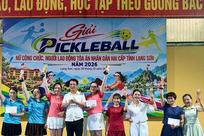 Sôi nổi Giải Pickleball nữ TAND hai cấp tỉnh Lạng Sơn