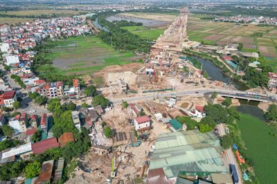 Toàn cảnh đại công trường đường nối sân bay Gia Bình với Hà Nội