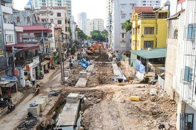 Công trường cải tạo, mở rộng ngõ 381 Nguyễn Khang, Cầu Giấy