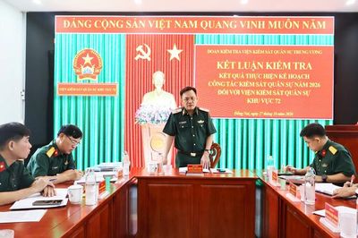 Kiểm tra toàn diện công tác năm 2026 tại Viện kiểm sát Quân sự khu vực 72