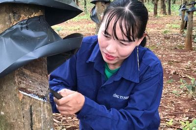 Thợ khai thác mủ cao su với nhiểu sáng kiến được trao Giải thưởng Phụ nữ Quân đội