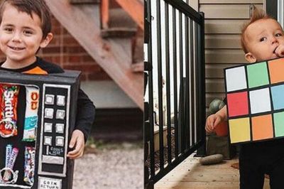 Khi quần áo cũ, thùng giấy biến thành trang phục Halloween độc đáo