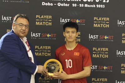 Tiền đạo U23 Việt Nam được vinh danh ở Doha Cup