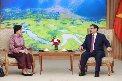 Thủ tướng Phạm Minh Chính tiếp Đại sứ Vương quốc Campuchia Chea Kimtha