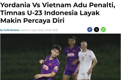Báo Indonesia nhận định trận thua của U23 Việt Nam trước Jordan