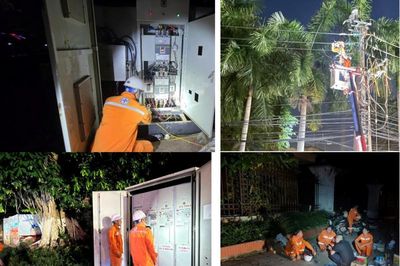 Thái Nguyên: Nhân viên điện lực xuyên đêm giữ dòng điện thông suốt