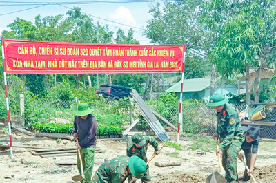 Sư đoàn 320 (Quân đoàn 34): Hỗ trợ xây dựng, sửa chữa 10 ngôi nhà cho gia đình nạn nhân chất độc hóa học