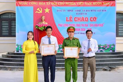Khen thưởng đột xuất cho Công an xã Việt An