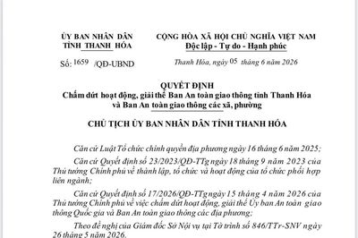 Chấm dứt hoạt động, giải thể Ban An toàn giao thông tỉnh và Ban An toàn giao thông các xã, phường