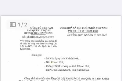 Phân luồng giao thông để sửa chữa cầu Sông Cái