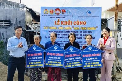 Phường Tây Nha Trang tổ chức lễ khởi công xây dựng, sửa chữa 4 nhà tình nghĩa