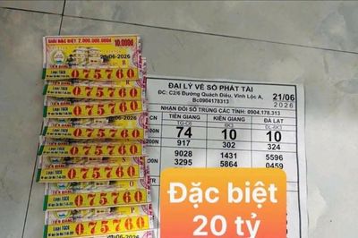 Xổ số miền Nam ngày 21-6: Giải độc đắc đài Tiền Giang lộ diện ở TPHCM