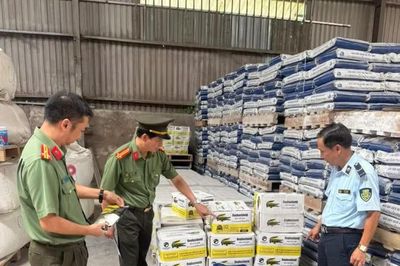 Phát hiện 46 tấn keo dán gạch nghi xâm phạm quyền sở hữu công nghiệp