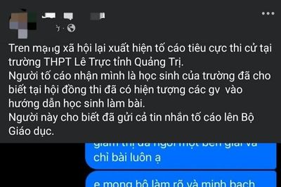 Xác minh phản ánh tiêu cực tại điểm thi ở Quảng Trị
