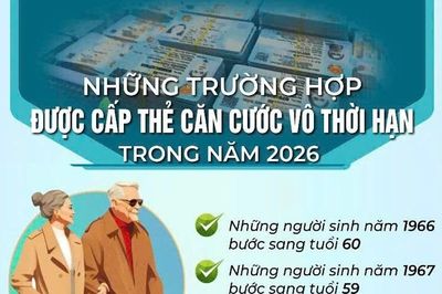 Trường hợp nào được cấp thẻ Căn cước không thời hạn trong năm 2026?