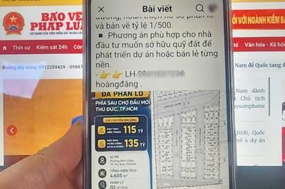 TP Hồ Chí Minh cảnh báo thông tin rao bán 46 đất nền sau chợ đầu mối Thủ Đức