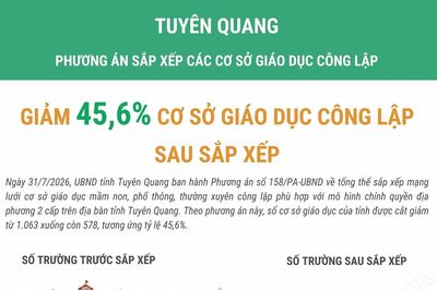 Tuyên Quang giảm 45,6% số cơ sở giáo dục công lập sau sắp xếp