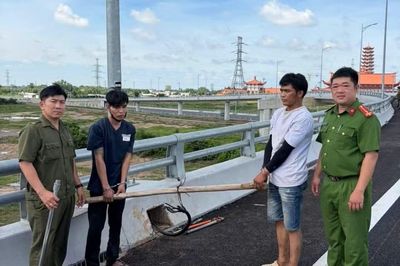 Bắt hai đối tượng trộm dây điện trên cao tốc ở Đồng Nai