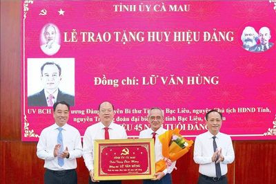 Cà Mau: Hơn 3.000 đảng viên nhận Huy hiệu Đảng dịp Quốc khánh 2/9