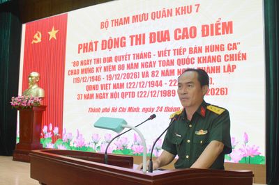 Bộ Tham mưu (Quân khu 7): Phát động đợt thi đua cao điểm '80 ngày thi đua Quyết thắng - Viết tiếp bản hùng ca'