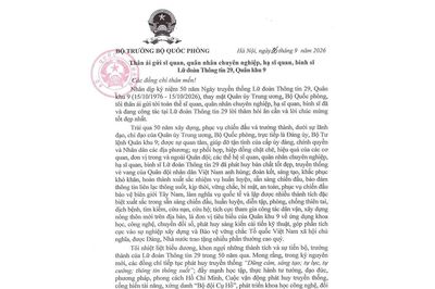 Đại tướng Phan Văn Giang gửi thư chúc mừng 50 năm Ngày truyền thống Lữ đoàn Thông tin 29