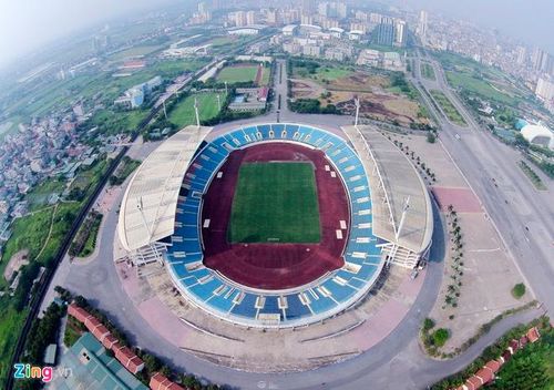 Sân vận động quốc gia Mỹ Đình là một trong số ít sân bóng ở Việt Nam đủ tiêu chuẩn tổ chức các trận đấu quốc tế. Ảnh: Tiến Tuấn.