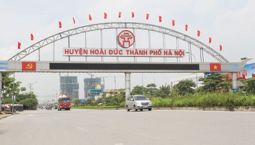Tuyến đường Văn minh đô thị của huyện Hoài Đức. Ảnh: Công Hùng