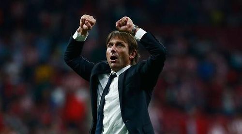 Huấn luyện viên Conte khen ngợi cầu thủ Chelsea sau khi đánh bại Atletico. Ảnh: Getty Images.