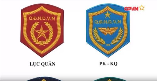 Cận cảnh phù hiệu của từng binh chủng trong Quân đội Nhân dân Việt Nam với kiểu dáng đồng nhất và màu sắc, họa tiết khác nhau theo đặc điểm của từng lực lượng. Nguồn ảnh: QPVN.