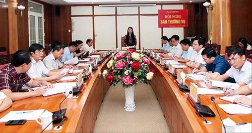 Ban Thường vụ Tỉnh ủy Vĩnh Phúc họp về đề án sáp nhập các văn phòng cấp ủy.Nguồn: VP