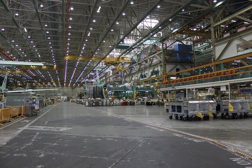 Đây là dây chuyền sản xuất Boeing 777.
