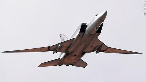 Máy bay ném bom chiến lược Tupolev Tu-22M3 được chụp tại thành phố Alabino gần Moscow, Nga, tháng 4/2018. Ảnh: AP.