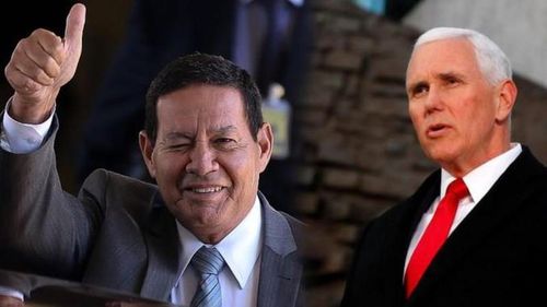 Phó Tổng thống Mỹ Mike Pence (phải) và Phó Tổng thống Brazil Hamilton Mourao. Ảnh: REPUBLICA DE CURITIBA